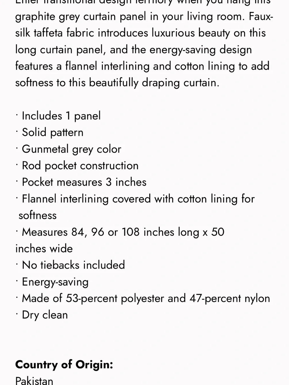 Faux Silk Taffeta Curtain Panels Graphite (2)